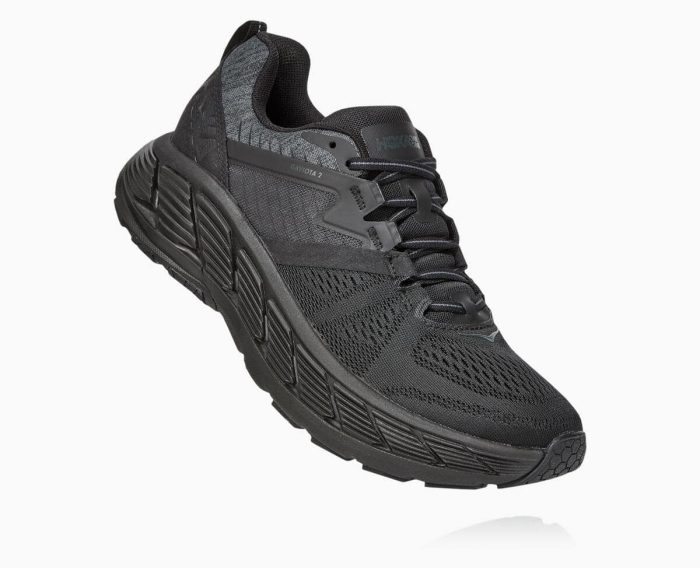 Hoka Gåsko Outlet - HOKA ONE ONE Gaviota 2 Herre Svart [NO-61GWBE]